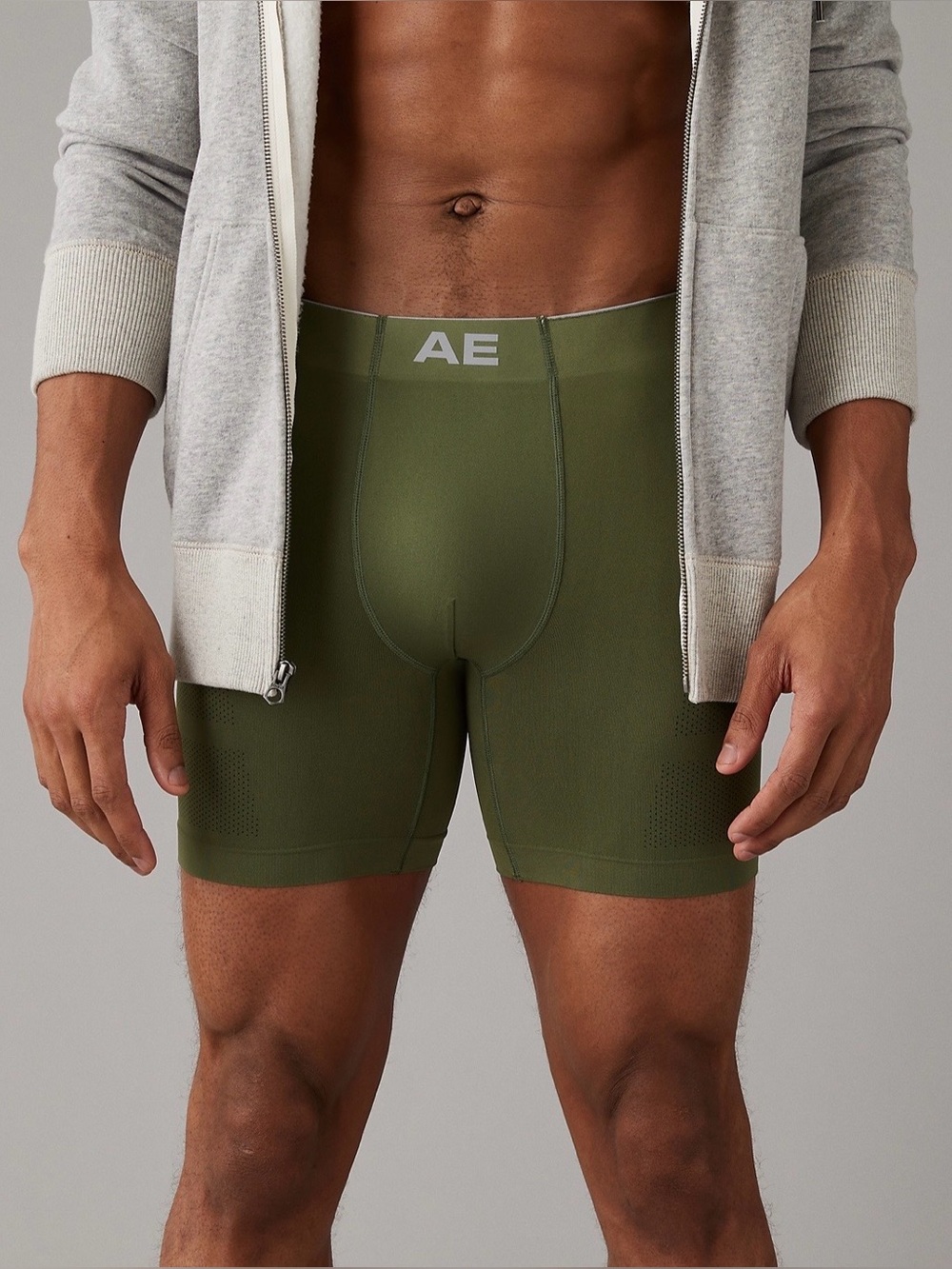(M/M) American Eagle Men's 6" StealthMode Boxer Brief - Olive Green